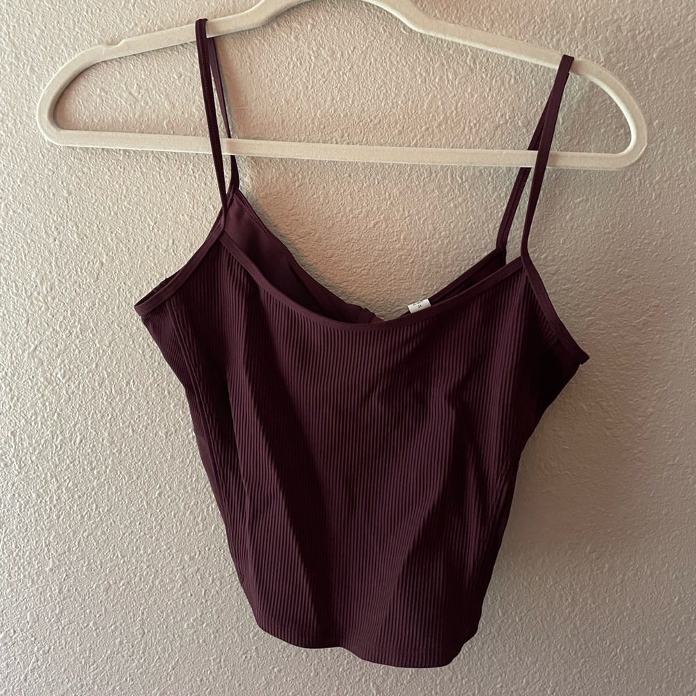 burgundy lululemon cross-backed tank